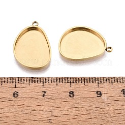 304 Stainless Steel Pendant Cabochon Component&nbsp;STAS-Q113-30B-G