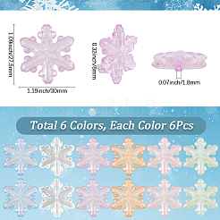 36Pcs 6 Colors Luminous Transparent Acrylic Beads&nbsp;OACR-SC0002-79