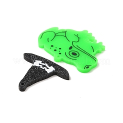 オペークアクリルパーツ  カエルと魔女の帽子  リネン  23.5~27x27.5~35x2~2.5mm  穴：1.4mm  2個/セット&nbsp;LS-OACR-H024-12