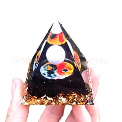 オルゴナイトピラミッド樹脂エネルギー発生器  ホームオフィスのデスク装飾用  ブラック  60x60x60mm&nbsp;PW-WGC6C8D-02