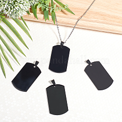 Men's 316 Surgical Stainless Steel Big Rectangle Hand Stamping Blank Tag Big Pendants&nbsp;STAS-UN0002-76B