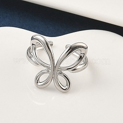 304 Stainless Steel Open Cuff Rings for Women&nbsp;RJEW-A079-02B-P