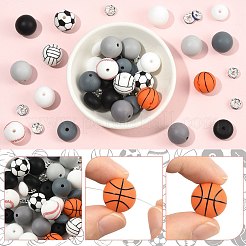 50Pcs 19 Styles Balls Silicone & Brass Rhinestone Spacer Beads Findings Kits&nbsp;DIY-FS0010-48