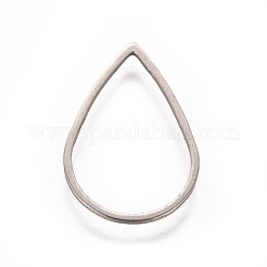 ステンレス鋼の連結リング  ティアドロップ  ステンレス鋼色  20.5x13.5x0.8mm  内径：12x18.5mm&nbsp;STAS-WH0014-10B