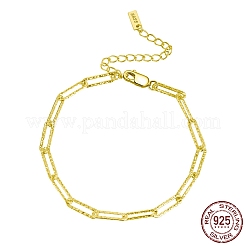 925 Sterling Silver Paperclip Chain Bracelets&nbsp;BJEW-I314-055G