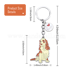 Wewaysmile 犬用キーホルダー 車用キーホルダー ペット用ペンダント キーリング 可愛い犬用キーリング ポータブル メタルキーホルダー ペット愛好家へのギフト 誕生日 子犬テーマ パーティー用品 (コッカー犬)  プラチナ  11.55x4.15cm&nbsp;JX800A