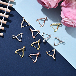 4Pcs 4 Colors Rack Plating Brass Micro Pave Cubic Zirconia Ice Pick Pinch Bails&nbsp;KK-YW0003-43
