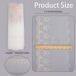 4.8~5ヤードの刺繍ポリエステルリボン  蝶  レーストリミング  ジャカードリボン  服飾材料  カラフル  7-1/4インチ（184mm）&nbsp;OCOR-GF0005-13B