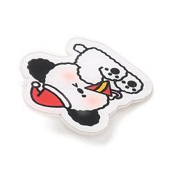 クリスマス犬のアクリルブローチ  201本のステンレスピン付き  レッド  31.5x29.5x6.5mm&nbsp;JEWB-P018-01F