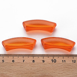 透明なアクリルビーズ  カーブチューブ  ダークオレンジ  36x13.5x11.5mm  穴：4mm  約148個/500g&nbsp;MACR-S372-001C-009