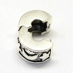 Alloy European Style Clasps&nbsp;PDLC-R001-03AS
