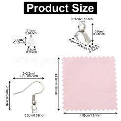 見つけるキットを作るDIYイヤリング  304ステンレス鋼のアイスピックピンチベイルとピアスフックを含む  プラスチック製ピアスキャッチ  マイクロファイバー両面ベルベット生地  ステンレス鋼色  9x6x2.5mm  穴：2.5mm  ピン：0.3x0.6mm  50pc&nbsp;DIY-YW0016-33