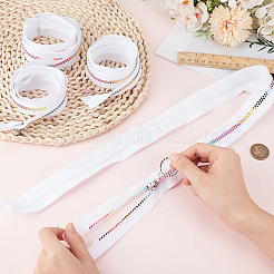 4個 #5 ナイロンコイルジッパー レインボージッパーテープ  樹脂コイルのカラフルな歯  ホワイト  800x32mm&nbsp;SENE-CY0001-13B-02
