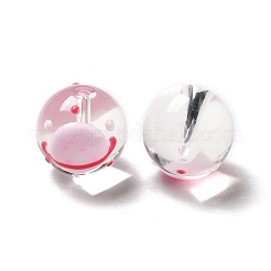手作りランプワークビーズ  ラウンド  ミスティローズ  13.5~14x14.5~15mm  穴：1.5~1.8mm&nbsp;LAMP-M011-06C