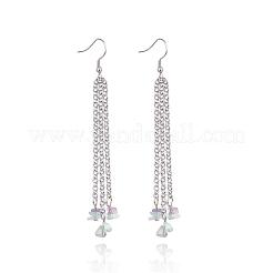 Natural Gemstone Dangle Stud Earrings&nbsp;EJEW-JE02397