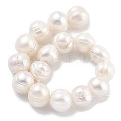 天然養殖淡水パールビーズ連売り  ポテト  古いレース  11~12mm  穴：0.6mm  約17~18個/連  7.09~7.48インチ（18~19cm）&nbsp;PEAR-C003-21B