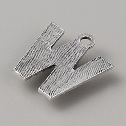 樹脂と合金の模造合成ターコイズのペンダント  文字チャーム  アンティークシルバー  文字W  26x24x5mm  穴：3mm&nbsp;FIND-TAC0017-37W