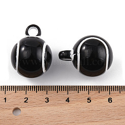 オペークアクリルパーツ  テニス  カン付き  ブラック  25.5x19.5mm  穴：4mm&nbsp;OACR-P028-01C