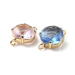 Brass K9 Glass Connector Charms&nbsp;X-KK-C024-54KCG