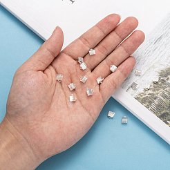 アイアン製カシメリボン止めエンドパーツ  銀色のメッキ  6x7mm  穴：2mm&nbsp;IFIN-ZX025-S