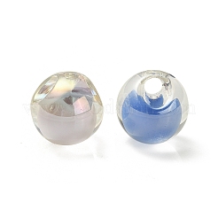 透明UVメッキレインボー虹色アクリルビーズ  二層ビーズ  丸い鈴丸ビーズ  ミックスカラー  15.5~16mm  穴：3mmと4.5mm&nbsp;OACR-P015-03
