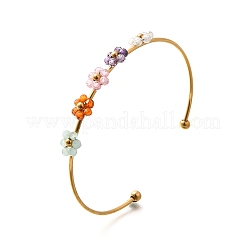 304 Stainless Steel Open Cuff Bracelets&nbsp;BJEW-R012-03G
