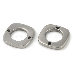 変色しない304ステンレススチールリンクコネクター  正方形  ステンレス鋼色  13.5x13.5x2mm  穴：1.5mm&nbsp;STAS-I094-58P