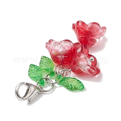 7Pcs 7 Colors Lily of the Valley Acrylic & Glass Pendant Decorations&nbsp;HJEW-JM02414