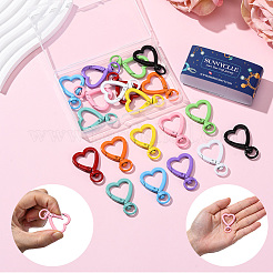 20Pcs 10 Colors Heart Spray Painted Alloy Swivel Clasps&nbsp;FIND-SC0017-39