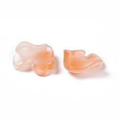 電気メッキガラスペンダント  花びらのチャーム  オレンジ  20x19x4mm  穴：1.2mm&nbsp;EGLA-H102-02F