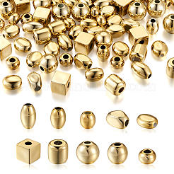 100個10スタイルUVメッキアクリルヨーロピアンビーズ  ミックス型  黄金メッキ  13~21x14.5~21x9~18.5mm  穴：5~6mm  10個/スタイル&nbsp;PACR-FW0001-01