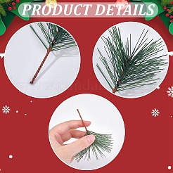 プラスチック製の人工松の枝30個  クリスマスや家庭菜園の装飾に使える緑の植物、松葉  濃い緑  100x77.5x69mm&nbsp;AJEW-CP0009-91