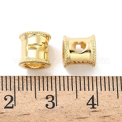 真鍮製ヨーロピアンビーズ  数字1のチューブ  大穴ビーズ  18KGP本金メッキ  8x6.5mm  穴：4.5~5mm&nbsp;KK-B166-01G-1