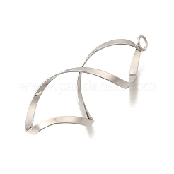 合金ビッグサイズペンダントトップ  ゴールドカラー  ツイスト  プラチナ  57x19x16mm  穴：3.5mm&nbsp;FIND-U032-03P