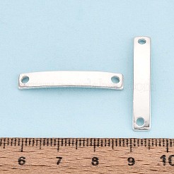 スターリングシルバーコネクターチャーム925個  カーブ長方形のリンク  空白タグのスタンプ  銀  30x5x2.5mm  穴：2mm&nbsp;STER-N016-97S