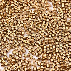 Fgb 11/0グレードaガラスシードビーズ  シリンダー  均一なシードビーズサイズ  メタリックカラー  ゴールデンロッド  1.5x1mm  穴：0.5mm  約2000個/10g&nbsp;X-SEED-S030-1219