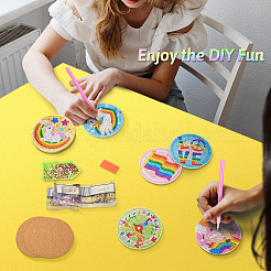 DIY Diamond Painting Rainbow Theme Cup Mat Kits&nbsp;DIAM-TAC0001-02
