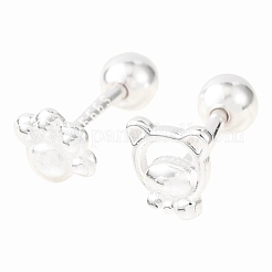S999 Fine Silver Stud Earrings&nbsp;EJEW-C179-03S