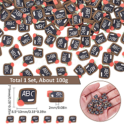 学校をテーマにした手作りポリマー粘土カボション1セット  黒板  7~9x8.5~10x2mm  100 G /セッティング&nbsp;CLAY-SC0002-04