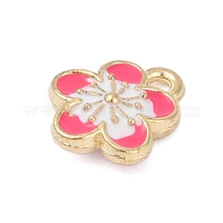 合金エナメルチャーム  花のチャーム  クリムゾン  12x10x3.5mm  穴：1.5mm&nbsp;FIND-Z070-05G-01