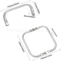 アルミバッグハンドル  鉄のパーツと  アーチ  プラチナ＆シルバー  12.55x7.8x2cm&nbsp;LS-FIND-WH0036-03S-01