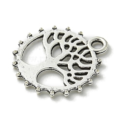 合金のチベット風チャーム  鉛フリー＆カドミウムフリー  命の木  アンティークシルバー  17.5x15.5x1.5mm  穴：2mm&nbsp;TIBE-I026-5975AS