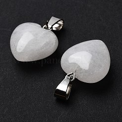 Natural White Jade Charms&nbsp;HEAR-PW0001-057-03