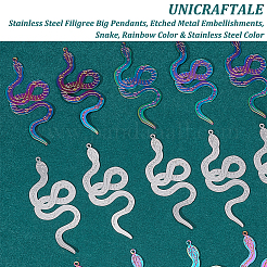 20Pcs 2 Colors Ion Plating(IP) 304 Stainless Steel Filigree Big Pendants&nbsp;STAS-UN0042-07