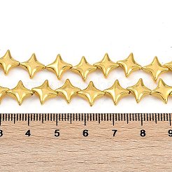 電気めっき合成非磁性ヘマタイト ビーズ 連売り  スター  黄金メッキ  9.5x9.5x3.5mm  穴：1mm  約46個/連  15.12インチ（38.4cm）&nbsp;G-C156-04G