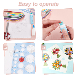 Flower/Bird Pattern Cardboard DIY Paper Quilling Tools Drawings Sample Cards&nbsp;DIY-GA0006-36