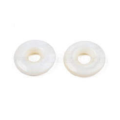 天然淡水シェルビーズ  ドーナツ/ディスク  15x3mm  穴：4mm&nbsp;SHEL-N026-187C-01