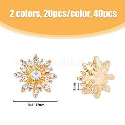 40Pcs 2 Colors Alloy Cabochons&nbsp;FIND-FH0007-88
