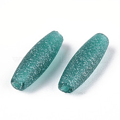 透明な色のガラスシードビーズ  丸い穴  ライス  ティール  10.5~11.5x3.5~4mm  穴：0.9~1mm  約2780個/500g&nbsp;SEED-N008-01A-05