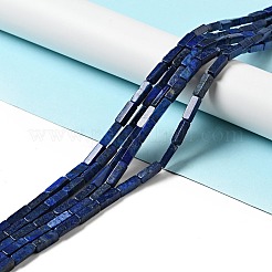 天然石ラピスラズリビーズ連売り  直方体の  染め  12~13x4~5x4~5mm  穴：1mm  約29個/連  15.24''（38.7センチメートル）&nbsp;X-G-I326-04
